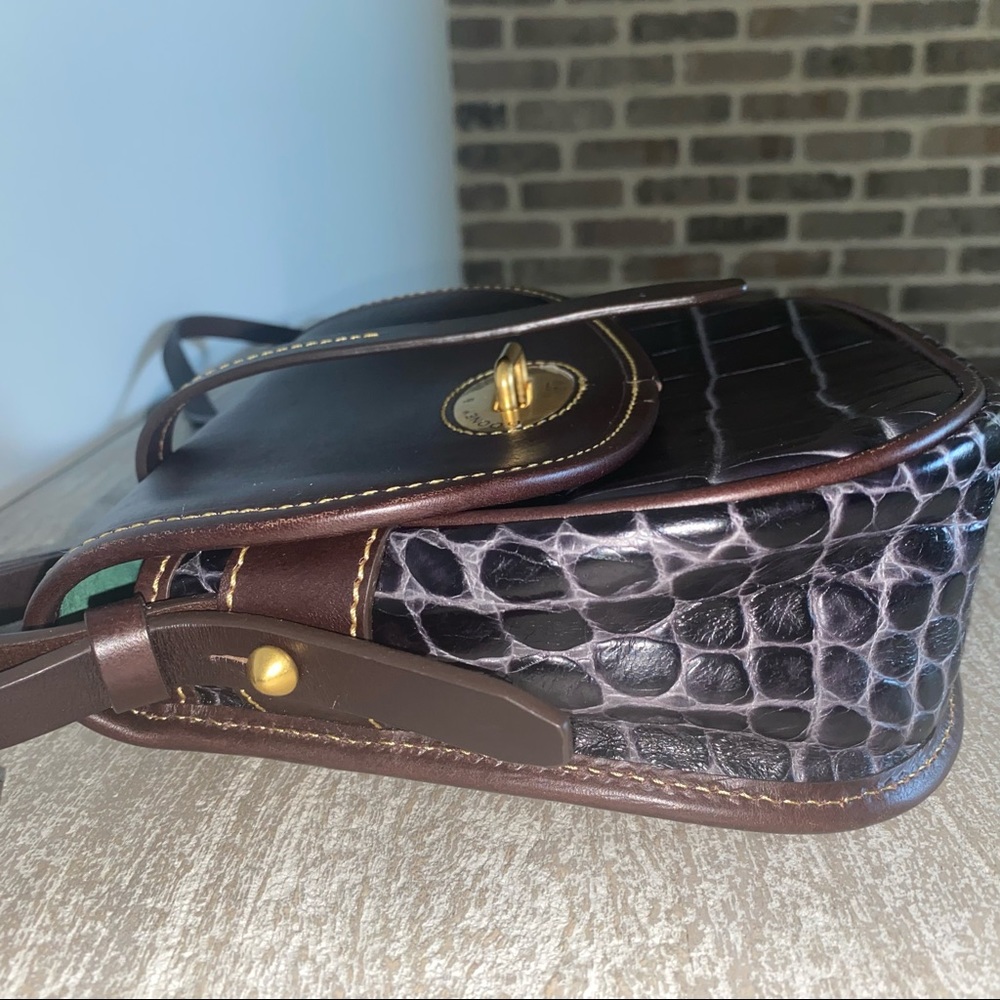 **RARE SAMPLE BAG*** Dooney  & Bourke Croc Print Leather Crossbody Purse - Picture 10 of 16